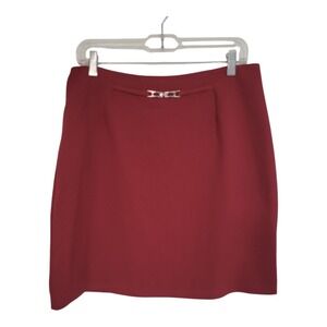 Briggs Red Skirt Women's Size 12 Classic Zip Up In Back Made In Usa Vintage